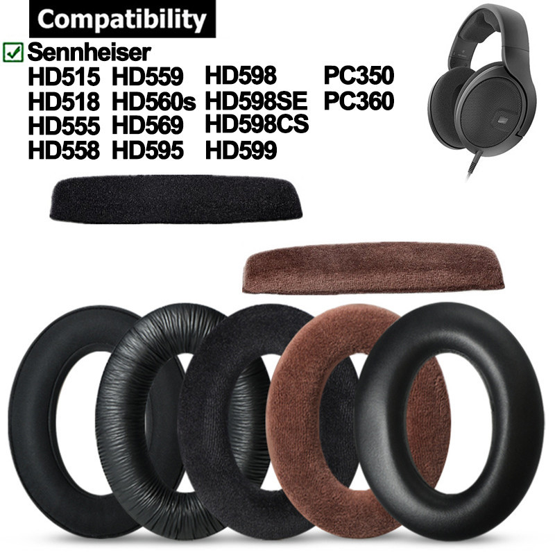 แผ่นฟองน้ําครอบหูฟัง สําหรับ Sennheiser HD599 HD598 HD598SE HD598CS HD595 HD569 HD560s HD559 HD558 HD555 HD518 HD515 PC350 PC360