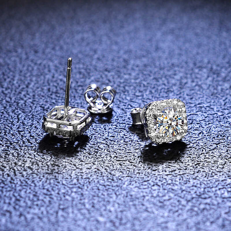 2Ct ❤ 1Ct Moissanite Diamond Ear Studs Earring Pass Diamond Test Moissanite Stud Earrings For Women 