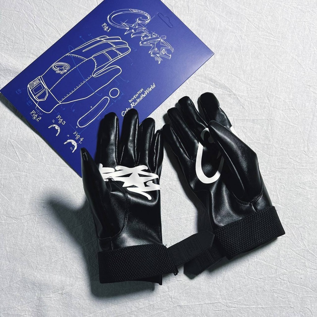 Corteiz Leather Glove ถุงมือสีดํา (real Shot/your Plug) 136 a