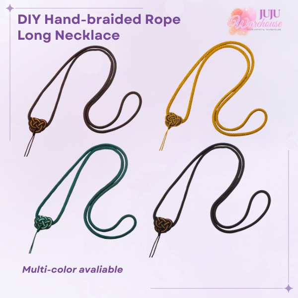 DIY สร้อยคอเชือกถักมือหลากสีทอมือปมจี้หยกเชือกสร้อยคอสตริงยาว DRC100005