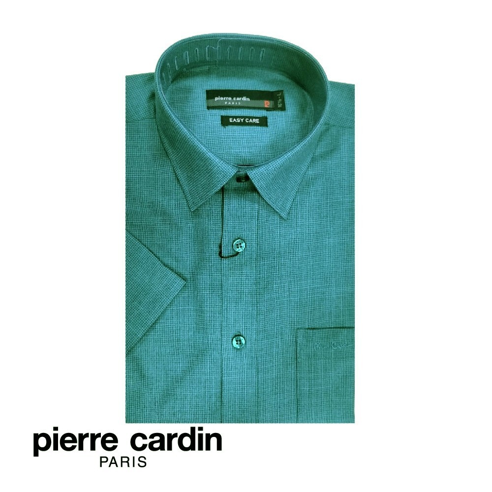 Pierre CARDIN เสื้อยืด แขนสั้น พร้อมกระเป๋า (พอดีตัว) สีเขียว (W3405B-11370)