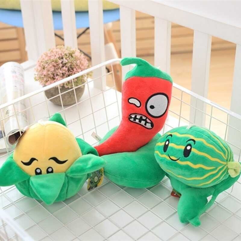 3Pcs/Lot Funny Plants Vs Zombies Plush Toys 14-20Cm Plants Vs Zombies Soft Stuffed Plush Toys Doll