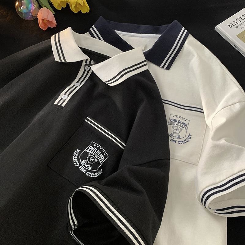 ส่งไวจากไทย TAYCEN M-2XL ฝ้าย เสื้อโปโล แขนสั้น เสื้อยืด ผู้หญิง เสื้อสาวอวบ งานปัก เกาหลี โอเวอร์ไซส์