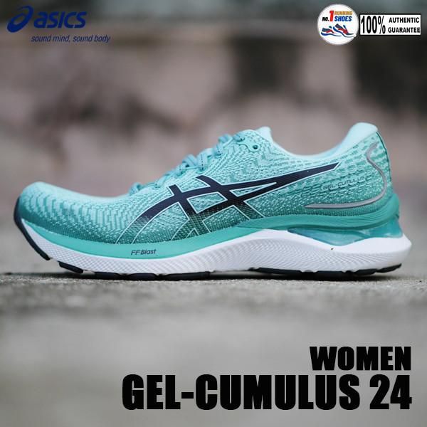 ♞,♘,♙Asics รุ่น GEL-Cumulus 24 1012B206-300 สี Oasis green/ black มี FF Blast ของเเท้ 100 %