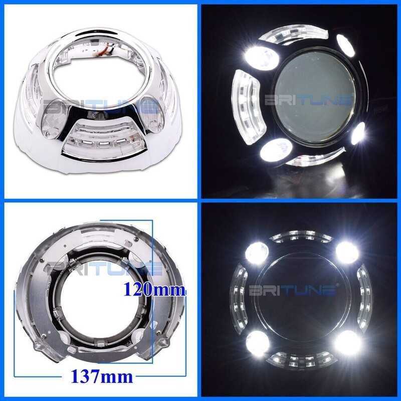 ❤ Britune 3.0 Angel Eye Projector Shrouds For Koito Q5 D2s Lens/Hella 3R G5 Headlight Lens LED Be