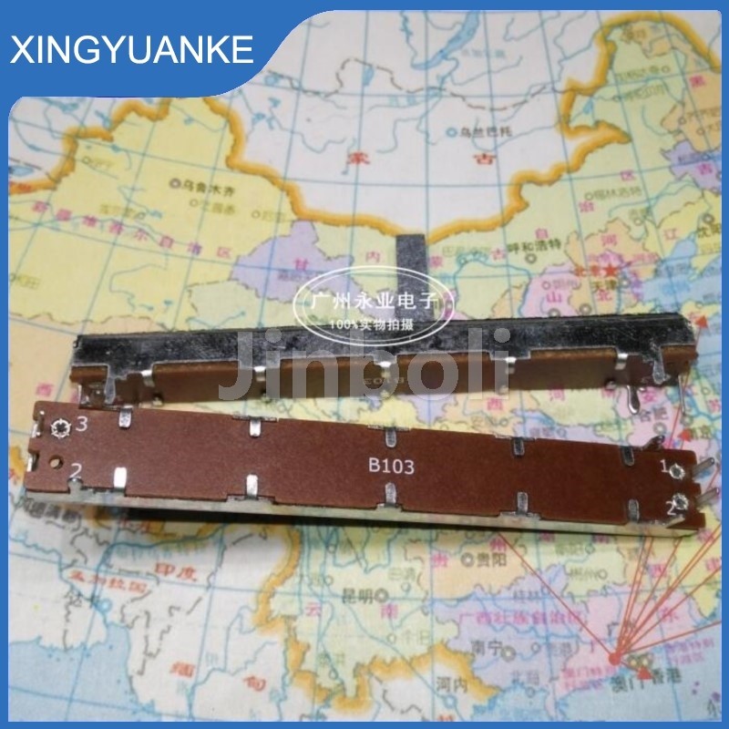 2PCS SC6021N 75 มม.ตรงสไลด์ Potentiometer Resistor B103 10K Ohm Single Linear 3Pins Mixer Fader B10K