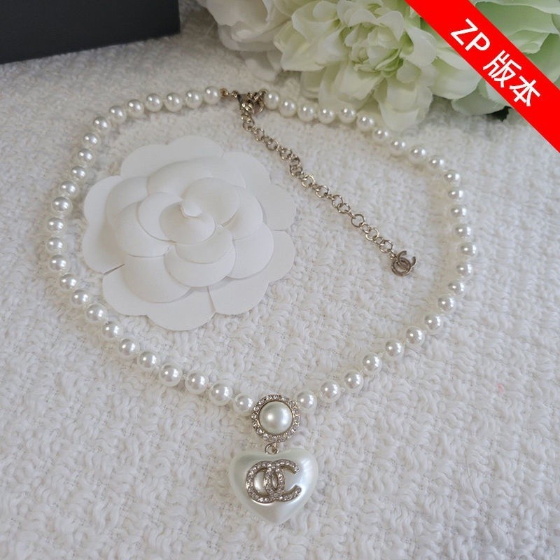 23 เรซิ่นสีขาวจี้หัวใจสร้อยคอลูกปัดมุก NO.RD120423342191