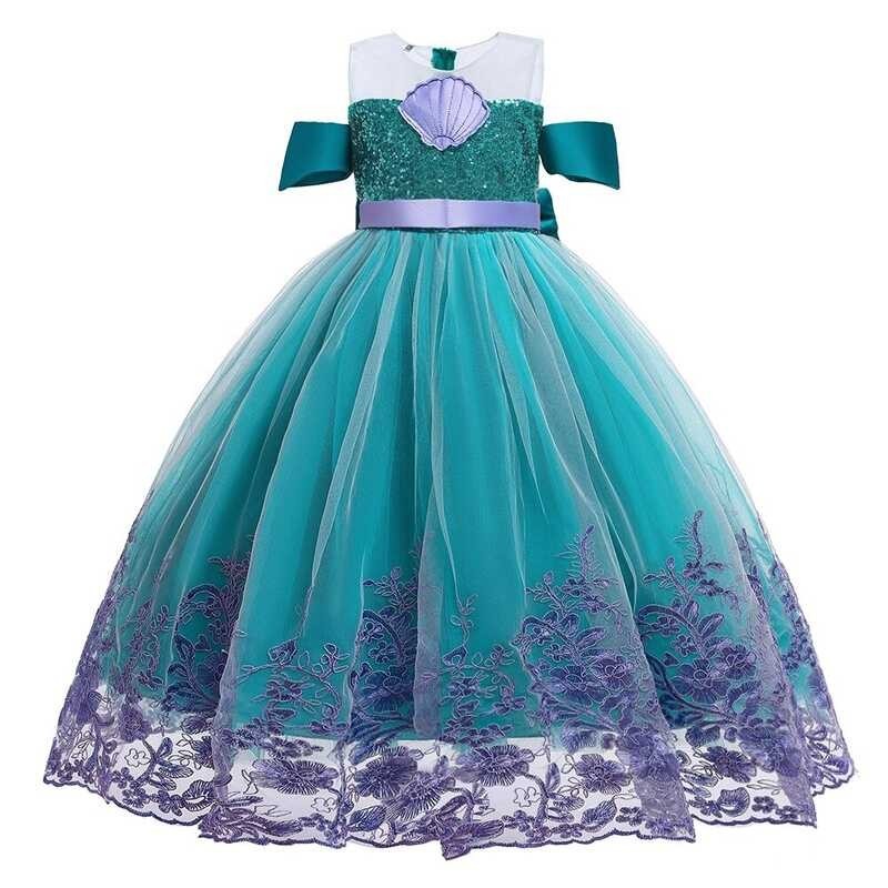 Princess For Girls Little Mermaid Costume Ariel Carnival Baby Party Dress Halloween Ball Gown Vesti