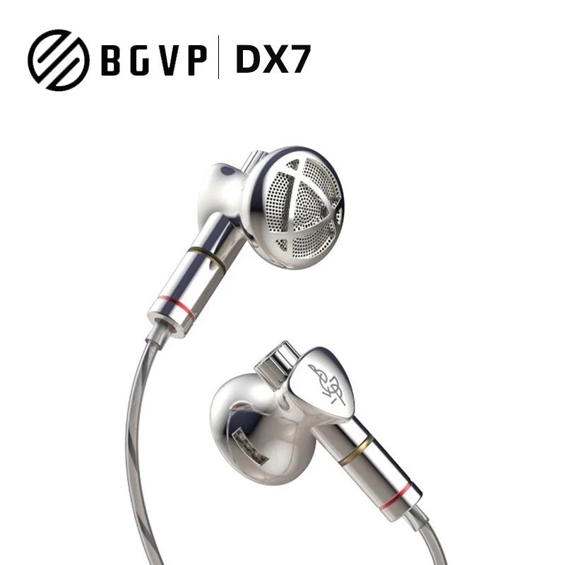 Bgvp DX7 14.2 มม.แบบไดนามิก Tunable หูฟังหัวแบนที่ถอดออกได้จูนกรอง MMCX หูฟังแบบมีสาย
