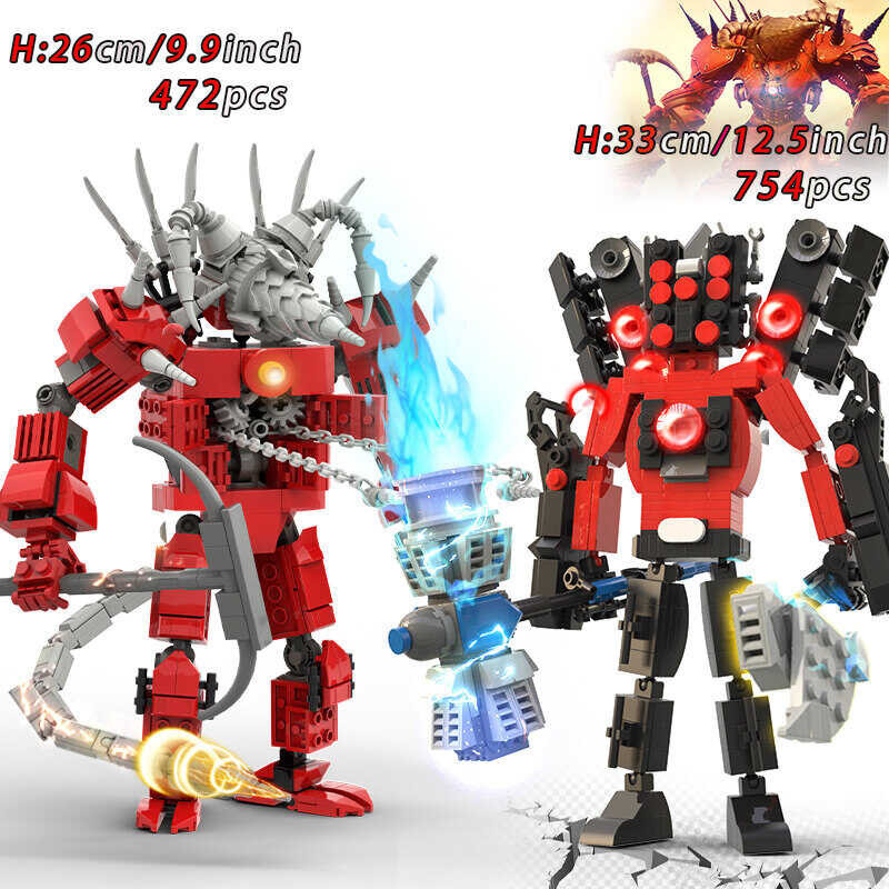 Skibidi ชุดของเล่นบล็อกตัวต่อสำหรับเด็ก Titan Tvman Speakerman