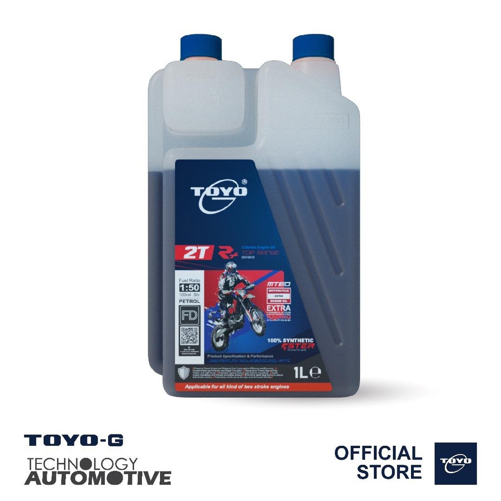 TOYO-G 2T R+ Top Range series 2 Stroke น้ํามันเครื่องมอเตอร์ไซค์ เกรดพรีเมี่ยม (1L)