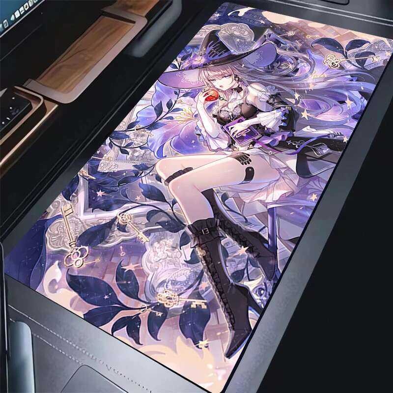 แผ่นรองเมาส์อุปกรณ์เล่นเกมแล็ปท็อปแผ่นรองโต๊ะอะนิเมะสาวมายากล ของเธอ แผ่นรองเมาส์ พีซี รางดาว Honkai แผ่นรองแป้นพิมพ์สีม่วง แผ่นรองเ ราคา ถูกที่สุด ดีลบีเคเค แกลเลอรีภาพที่ 2