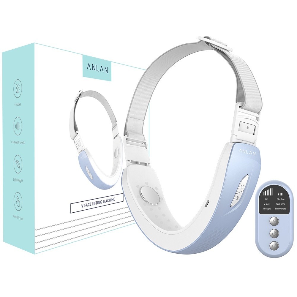 ANLAN เครื่องนวดหน้ายกกระชับ เครื่องลิฟท์หน้าV-shape ที่รัดหน้าเรียว สิ่งประดิษฐ์เครื่องใบหน้าV สั่