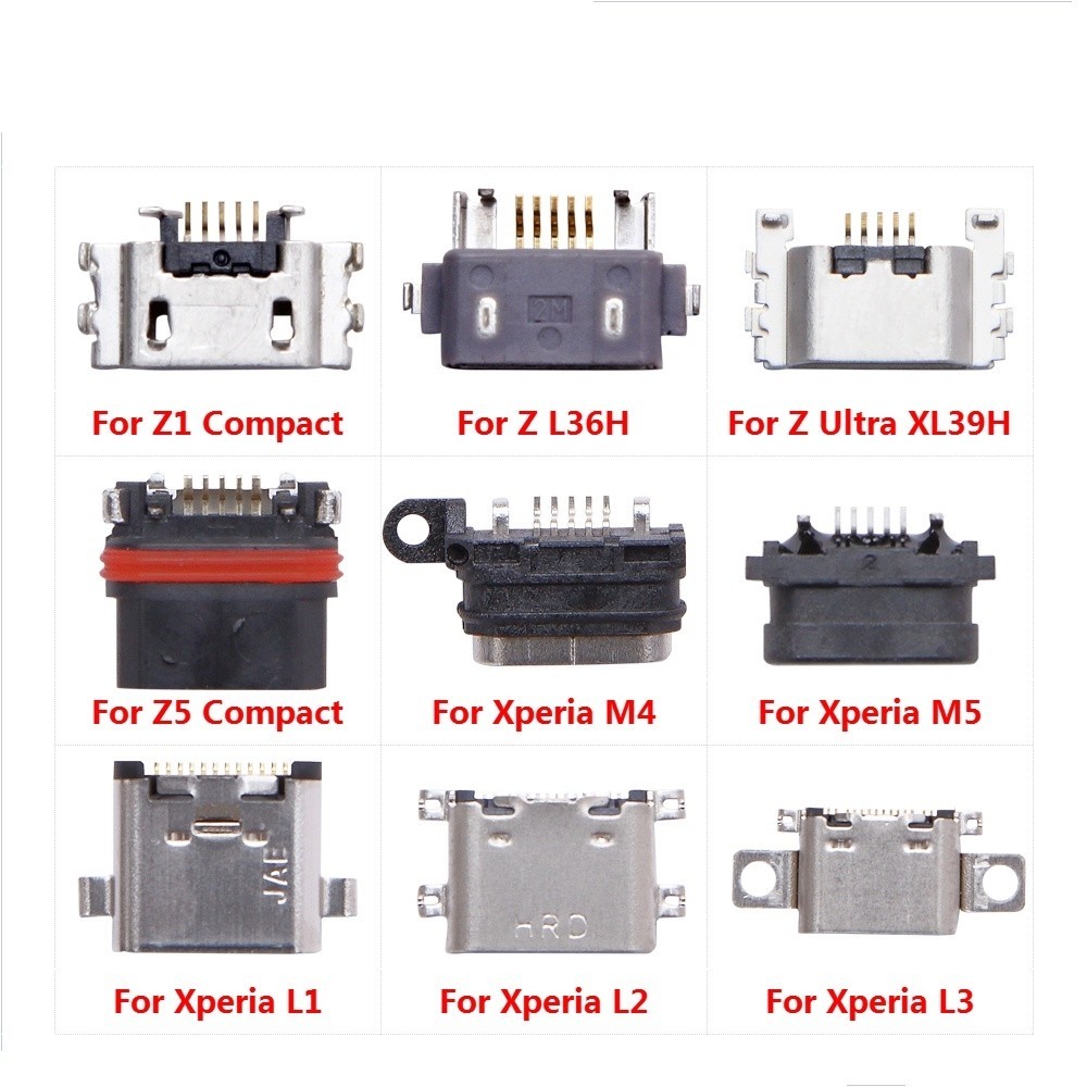 USB แจ็คเชื่อมต่อซ็อกเก็ตสําหรับ Sony Xperia L1 L2 L3 M5 M4 Z Ultra Z5 พรีเมี่ยม Z1 ขนาดกะทัดรัด Z3 