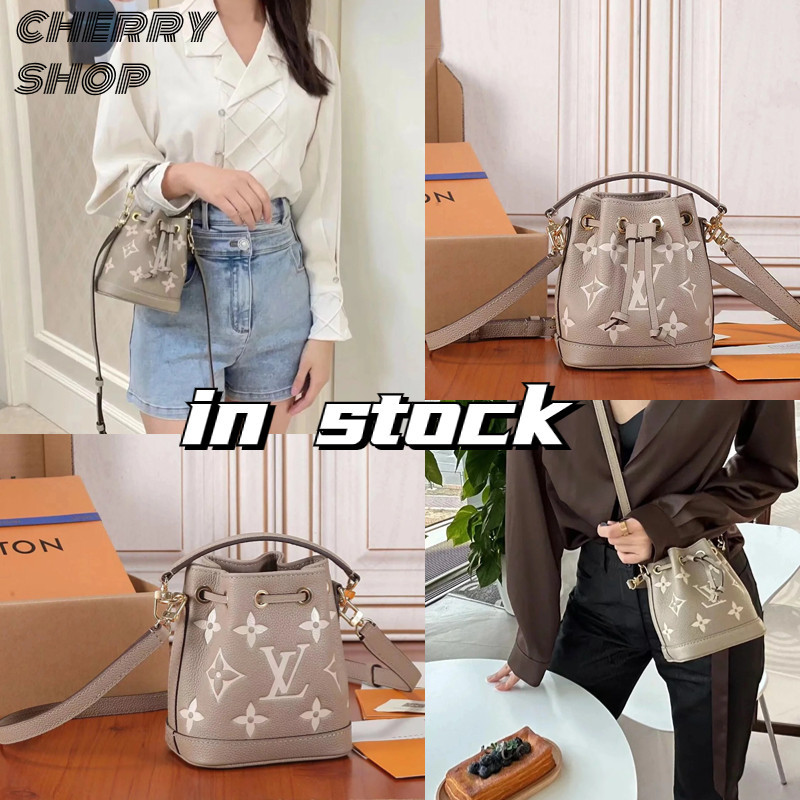 ♞Louis Vuitton NOE NANO BAG in stock (Thailand stock) LV BAG M46291 กระเป๋าทรงถังผู้หญิง mini