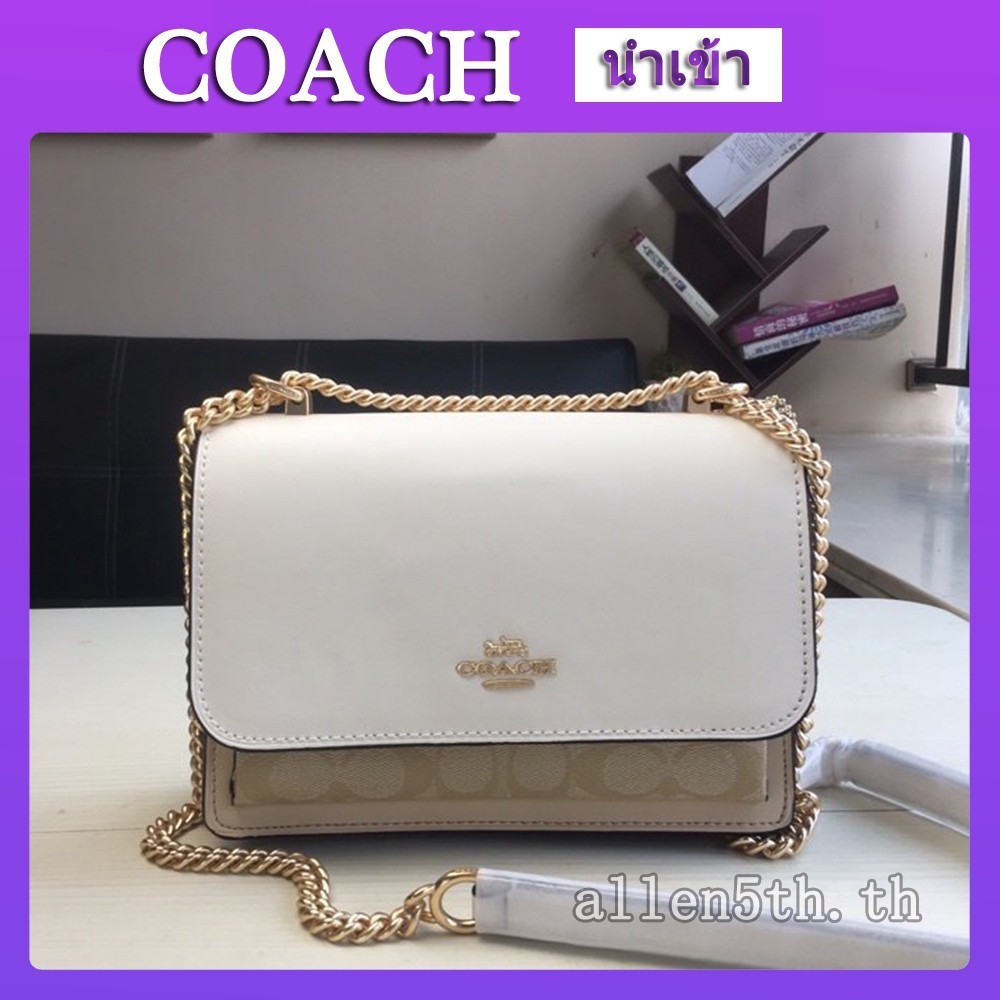 ♞กระเป๋า Coach แท้ F90635 กระเป๋าผู้หญิง / forever Young / กระเป๋าสะพายข้างสายโซ่ / crossbody bag