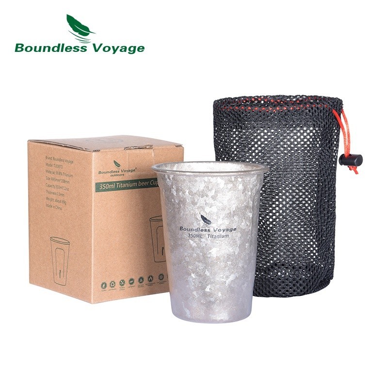 Boundless Voyage- แก้วเบียร์ กาแฟ ชา โคล่า ไทเทเนียม น้ําหนักเบา 350 มล. 12 ออนซ์