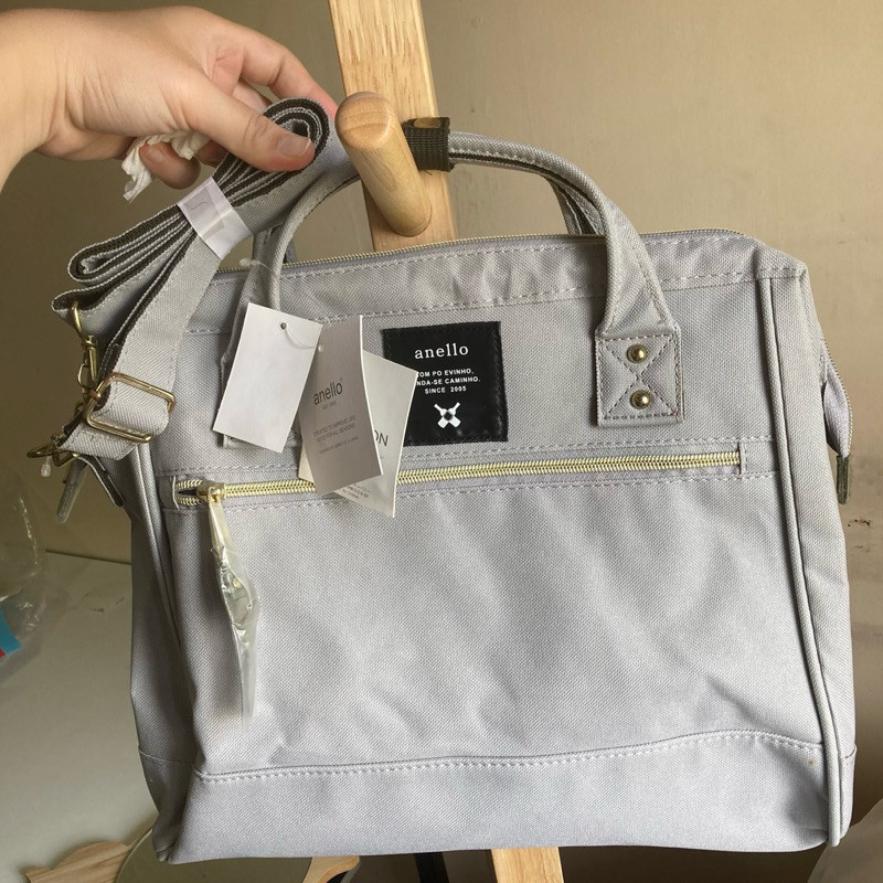 ♞,♘มือ1แท้  Anello Boston shoulder/hand bag ไซส์ 14'' สี เทา gray KDI