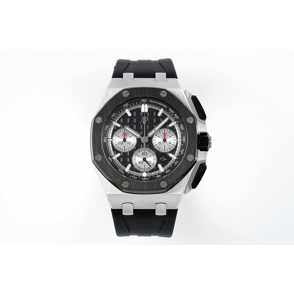 Apf Watch Royal Oak Offshore Type Series 26420SO เคสสแตนเลสแหวนเซรามิคอัตโนมัติ Chronograph 43 มม .