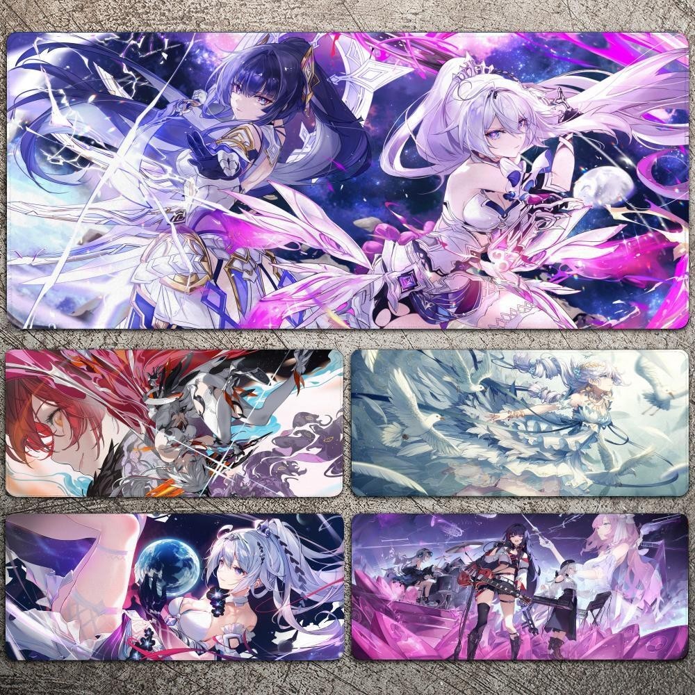 Kiana Kaslana Honkai Impact 3rd Mousepad แผ่นรองเมาส์สําหรับเล่นเกมขนาดใหญ่ LockEdge หนาแป้นพิมพ์คอมพิวเตอร์โต๊ะโต๊ะ