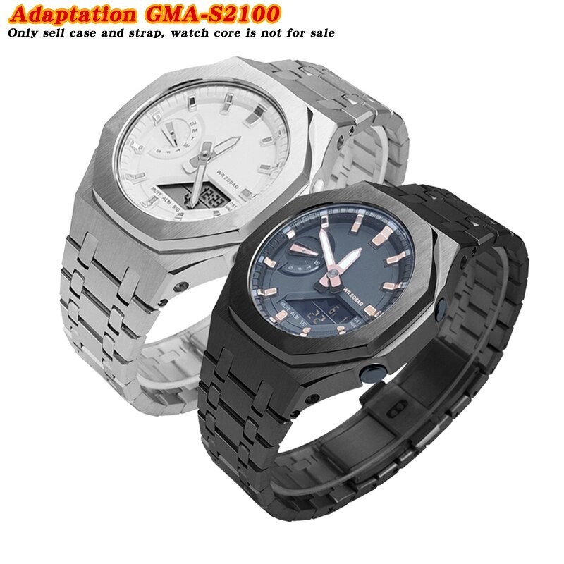 The third generation GMA-S2100 stainless steel case strap is suitable for Casio G Shock GMA-S2100 R