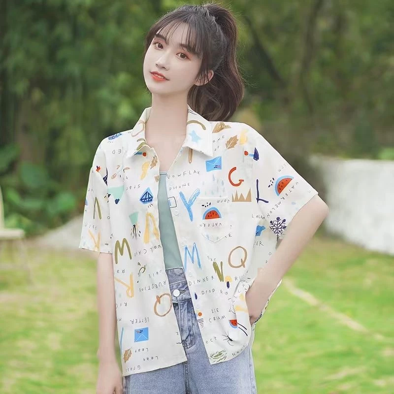 เสื้อฮาวายลายดอกไม้แขนสั้น สไตล์ฮ่องกง thumbnail 5