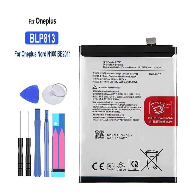 for One Plus Oneplus Nord N100 BE2011, BE2012, BE2015 BLP813 แบตเตอรี่ 5000mAh