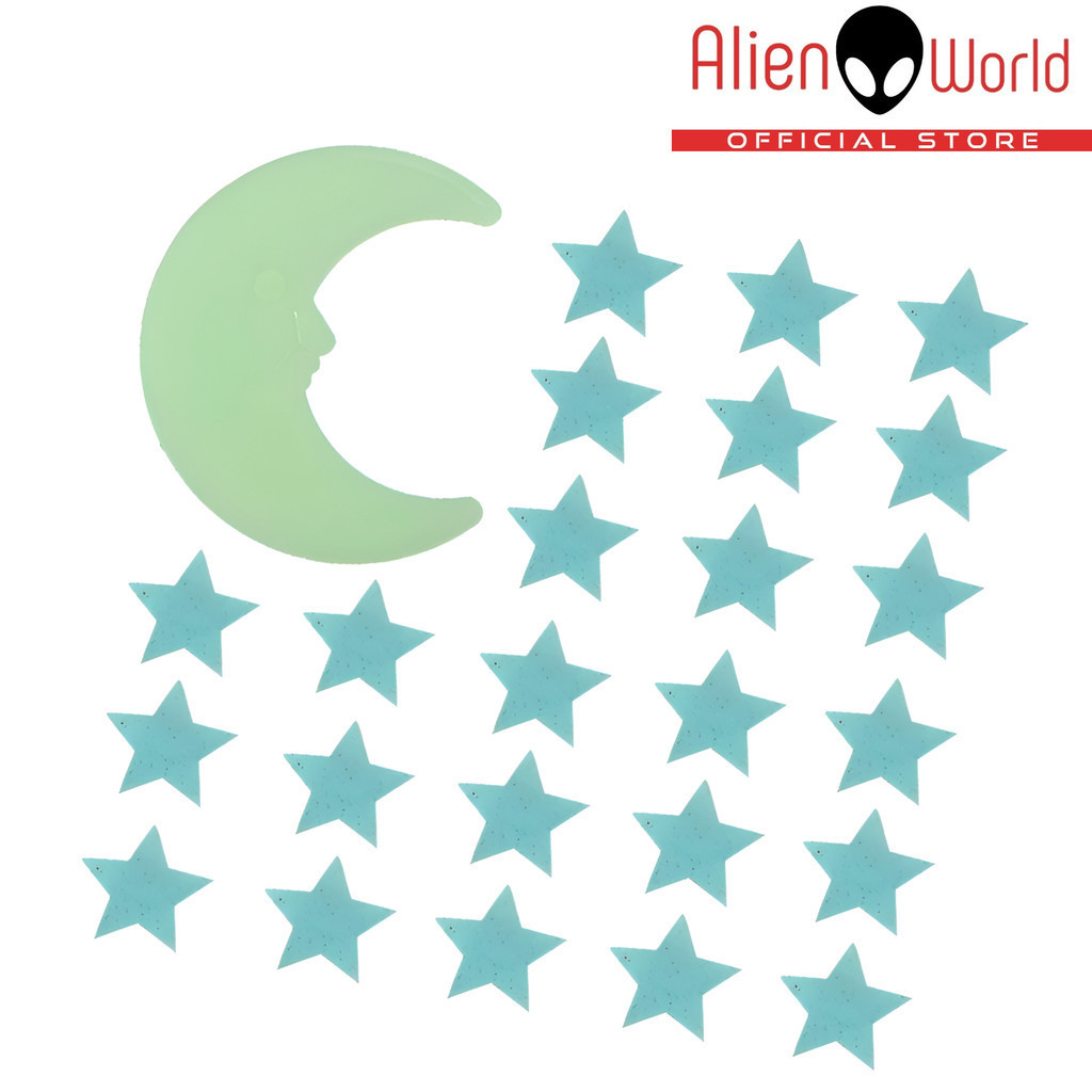 101 ชิ้น 3D Glow in the Dark luminous Stars + Moon สติ๊กเกอร์เรืองแสงสติกเกอร์ 3 มิติเรืองแสงในที่มื