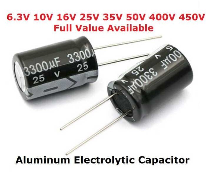 ตัวเก็บประจุอลูมิเนียมอิเล็กโทรไลติก6.3V 1000Uf 10V 1500Uf 16V 2200Uf 25V 3300Uf 50V 400V 4700Uf 680