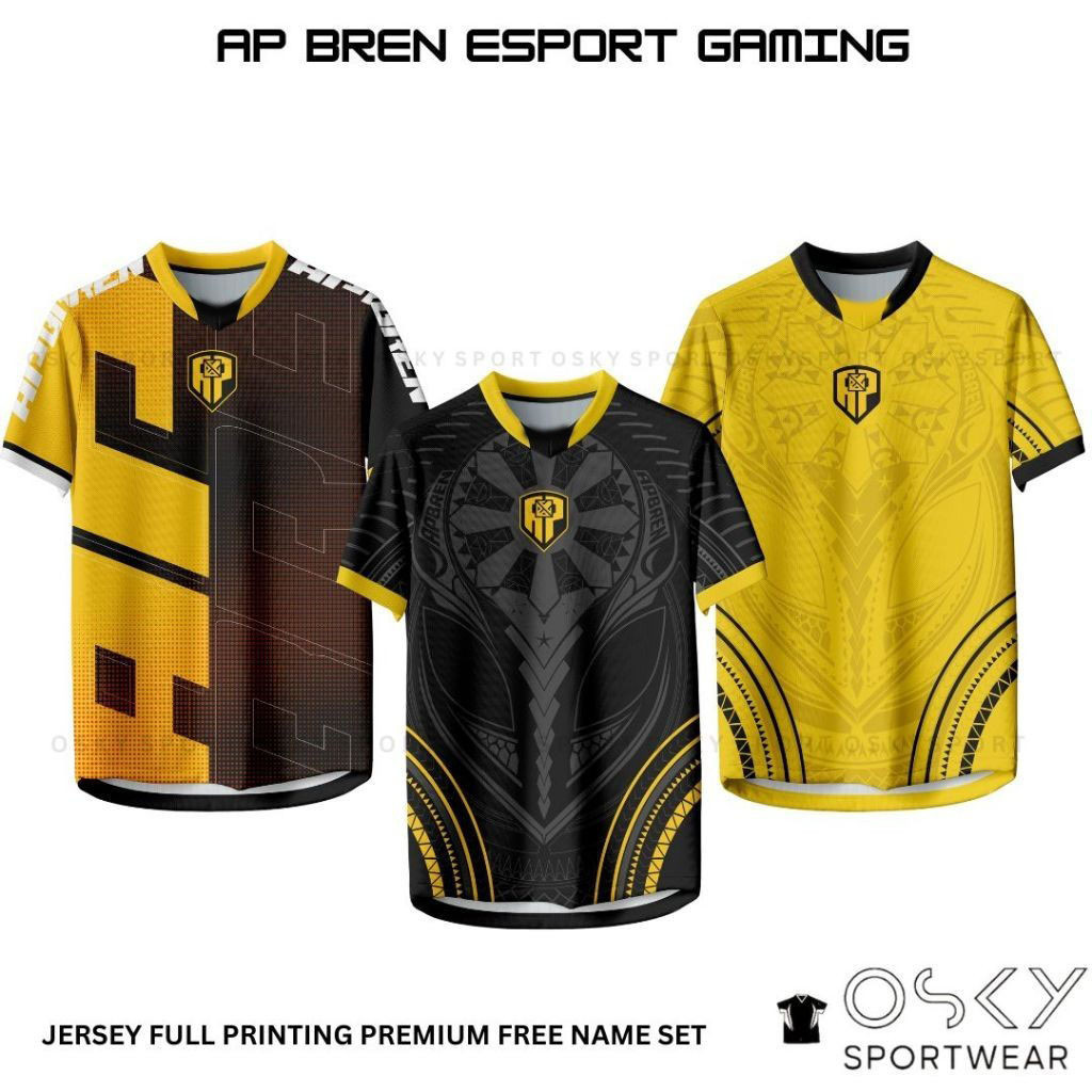 Bren Esports Jersey Ap Bren Esports Jersey เกมที่กําหนดเองการพิมพ์เต็มรูปแบบระเหิดพรีเมี่ยมฟรีกลับชื