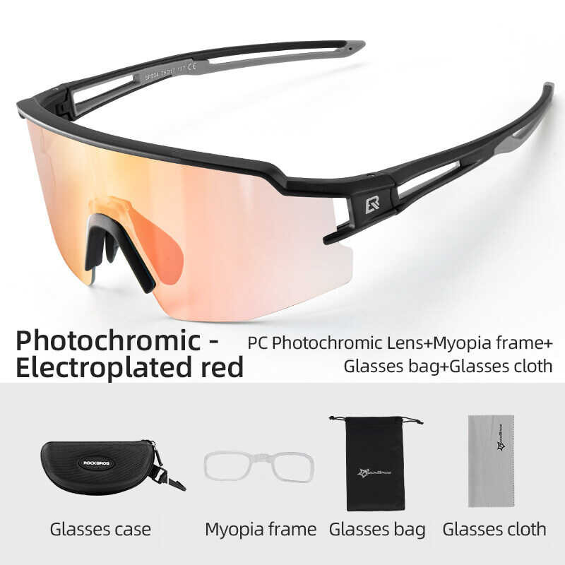 Photochromic Polarized ROCKBROS Glasses Men Women Sunglasses With Myopia Frame Sports Cycling Eyewear