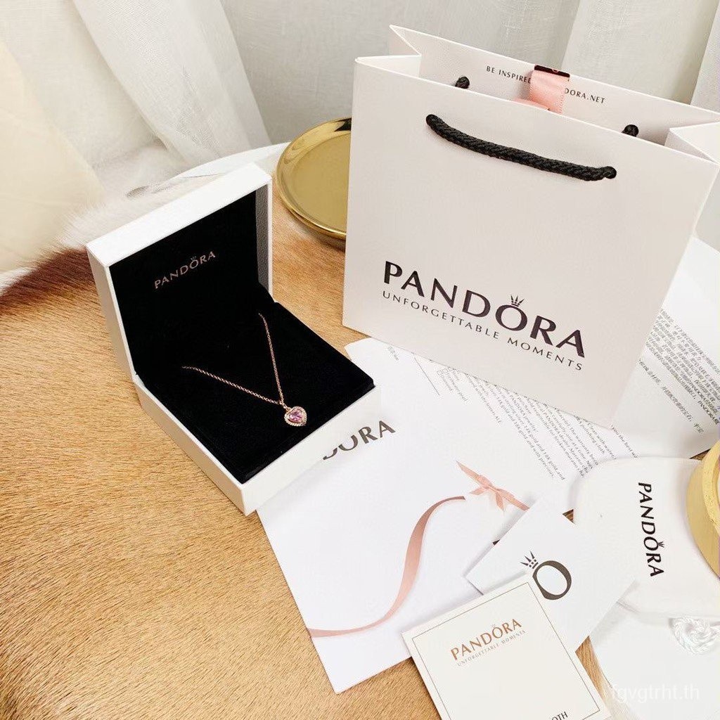 Pandora ของแท้ สร้อยคอเงิน 925 จี้หัวใจ ของขวัญที่ดีที่สุด สําหรับแฟนสาว