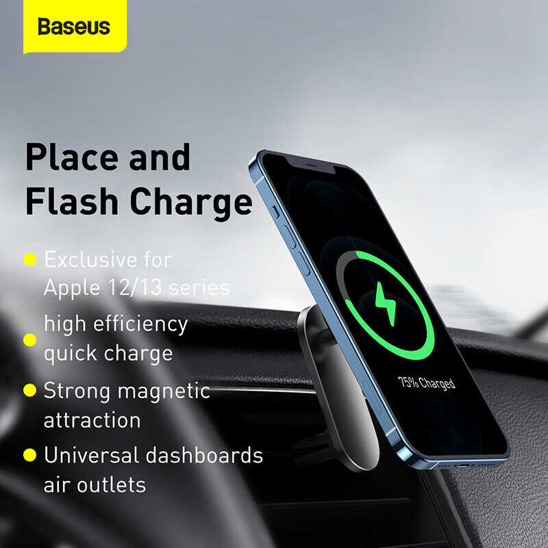 ❤ Baseus 15W Car Mount Wireless Charger Place และ Flash Charge Dashboards And Air Outlets Dual