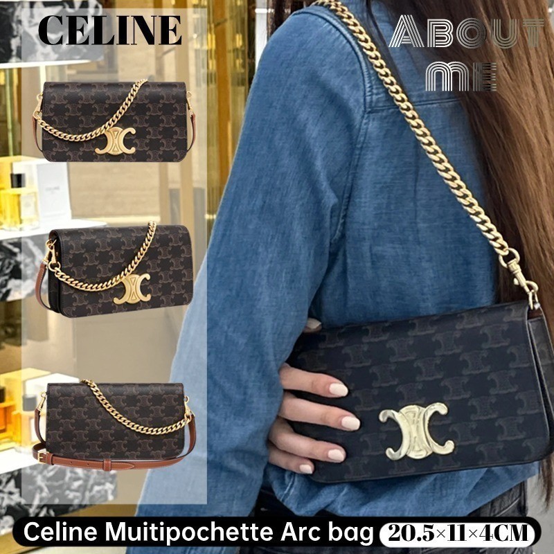 Celine Mutipochette Arc de Triomphe WOC กระเป ๋ าโซ ่ ผู ้ หญิง MKYV