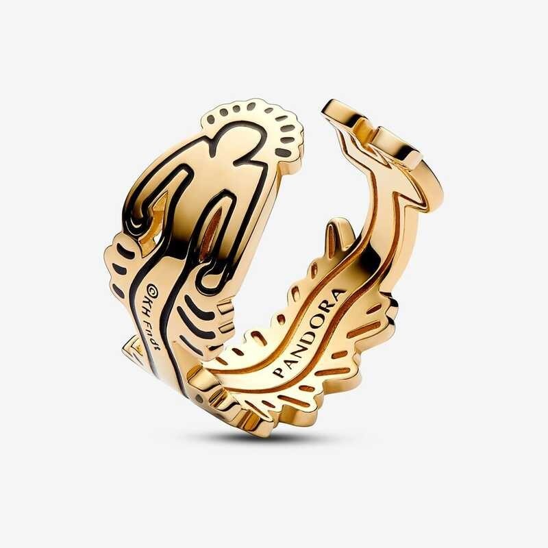 sier Keith sterling Haring™ x Wavy Figure Open Ring 2022 women fashion DIY fine jewelry Christmas