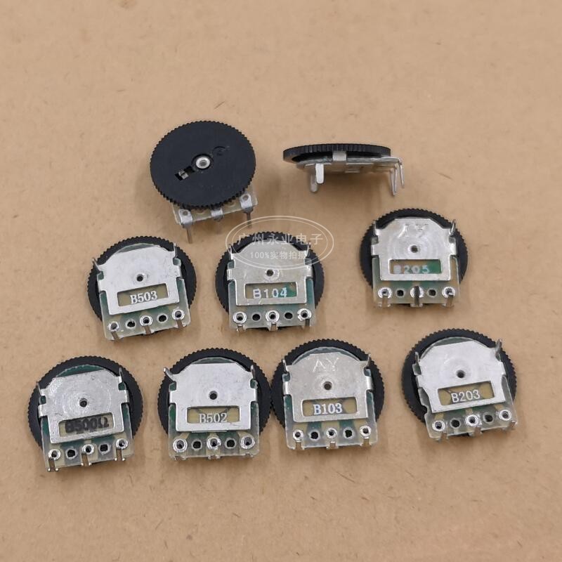 10pcs 14*1MM เกียร์เดี่ยว Dial Potentiometer 3Pins B500R B5K B10K B20K B50K B100K Ohm Volume Switch B501 B502 B103 B203 B503 B503 B104 ราคา ถูกที่สุด ดีลบีเคเค แกลเลอรีภาพที่ 2