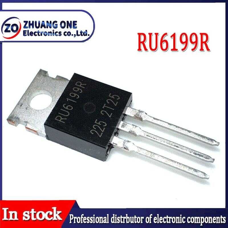 ทรานซิสเตอร์สปอตไลท์ภาคสนามแบบหลอด CMOS ช่องสัญญาณ Ru6199r 10ชิ้น/ล็อต200a60v ไปยัง-220 N ช่องสัญญาณ