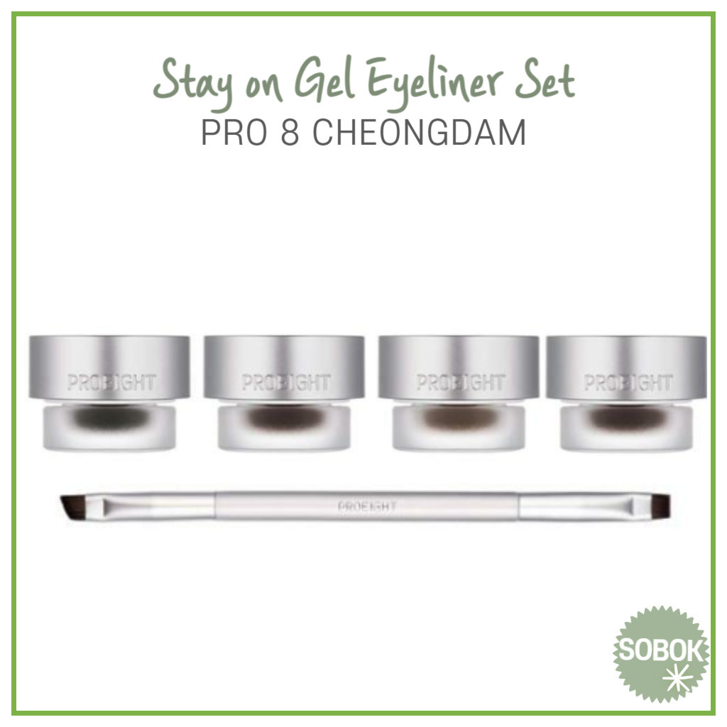 [PROEIGHT] New Stay on Gel Eyeliner 4 Colors & Brush PRO 8 CHEONGDAM อายไลเนอร์เจล