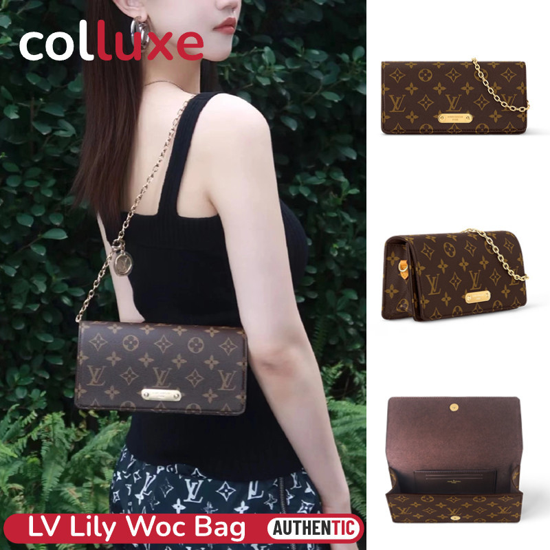 ♞,♘,♙ของแท้2023 New!!หลุยส์วิตตอง Louis Vuitton LV Lily Woc Shoulder Bag Pochette กระเป๋าสะพายสตรี