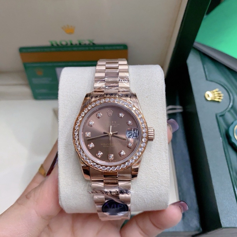 ♞นาฬิกา Rolex นาฬิกา ผู้หญิง งานออริเทียบแท้ 1:1 size 31 mm มีวันที่