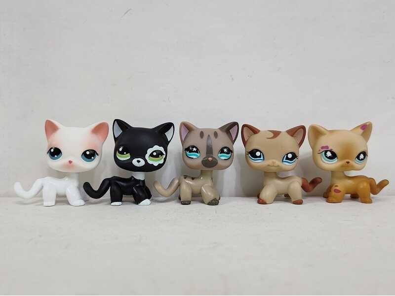 Action 5pcs/lot LPS Figure Short Hair Cat #64#2249#468#1024#816 Littlest Pet Shop Kid Toy