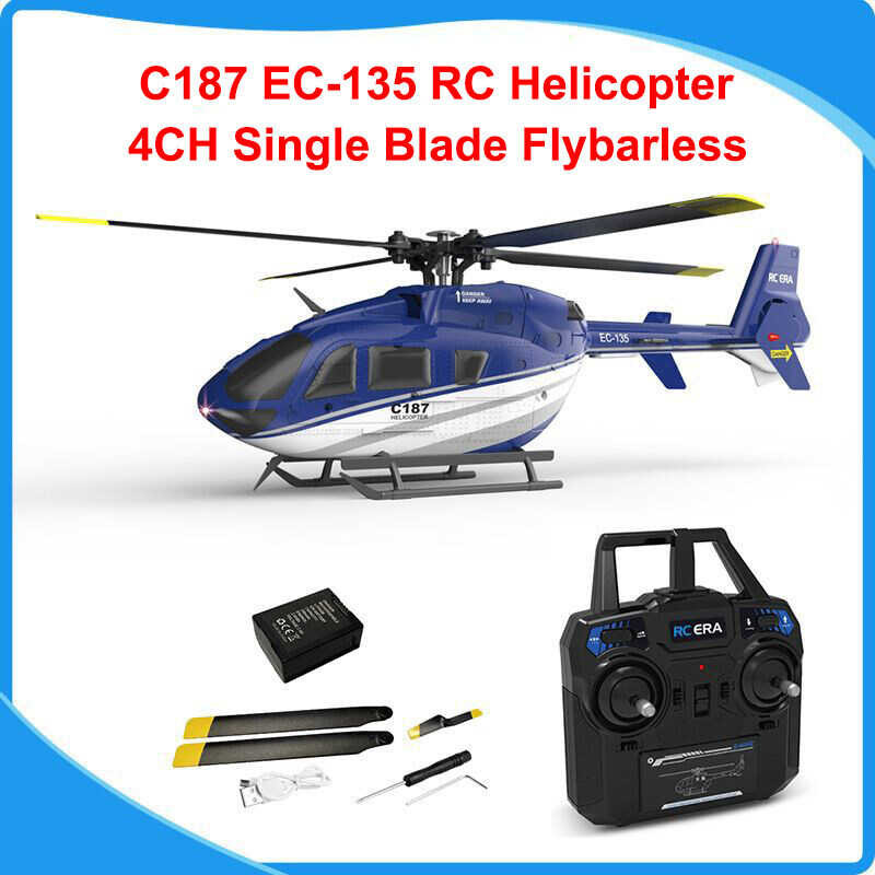 now】【Fast delivery】RC ST【Available ERA C187 2.4G 4CH Single Blade EC-135 Scale 6-Axis Gyro Elec