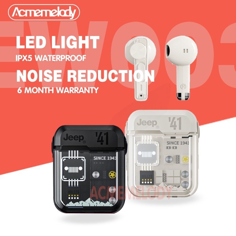 Fast Shiping JEEP JP-EW003 TWS Bluetooth 5.3 หูฟังหูฟังไร ้ สาย IPX5 กันน ้ ําหูคลิปกีฬาชุดหูฟังหน