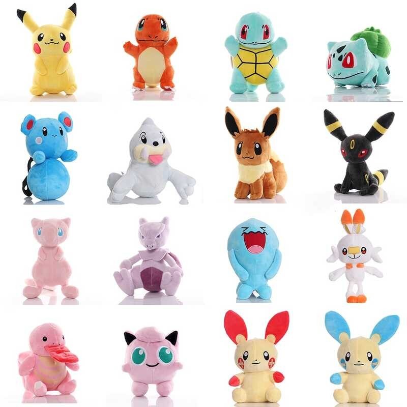 TOMY Pikachu TAKARA Minun Plusle Croconaw Dratini Plush Feraligatr Wobbuffet Stuffed Doll Decorate