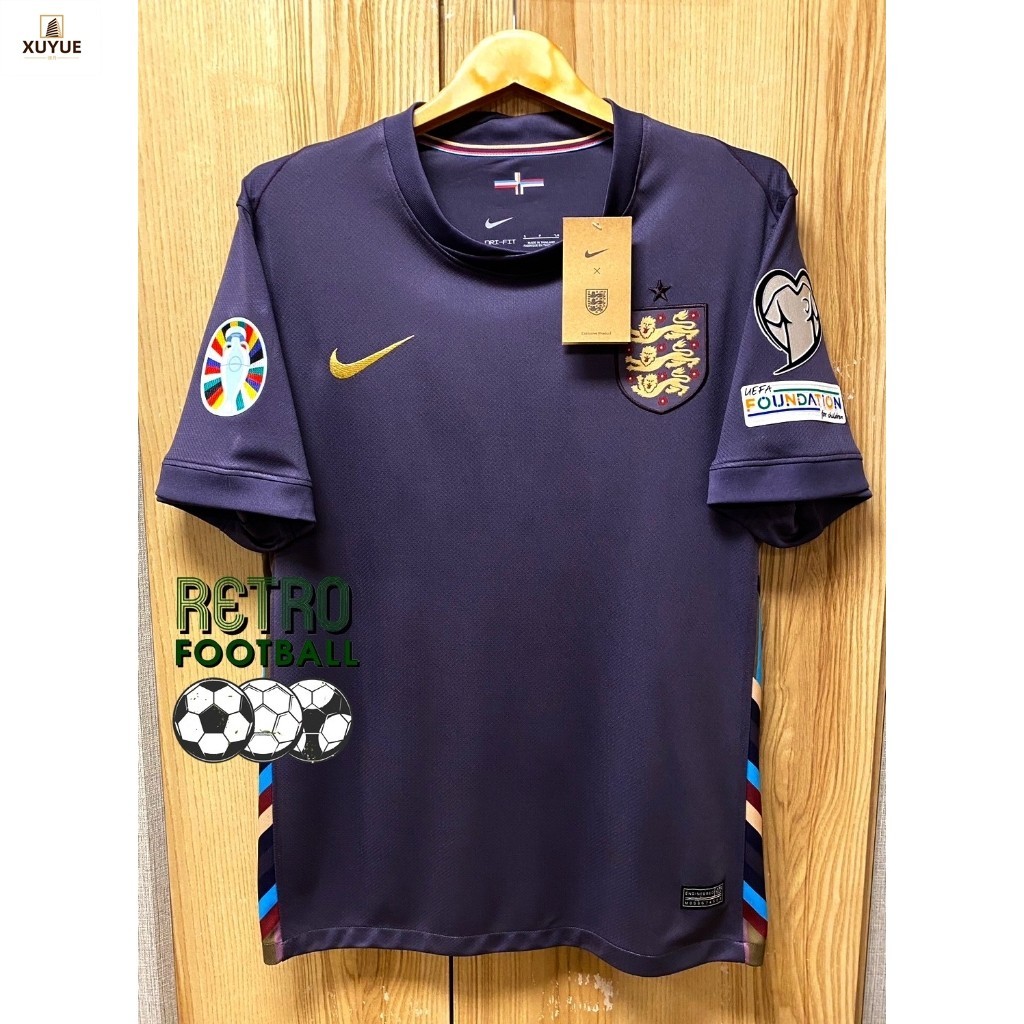 XY เสื้อฟุตบอลทีมชาติ อังกฤษ Away ชุดเยือน ยูโร2024 เกรดแฟนบอล [ 3A ] เสื้อเปล่าพร้อม อาร์มยูโร ตรงต