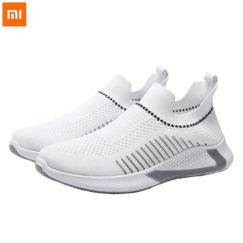 Men Xiaomi Sport Fashion Walking Mesh Ultra Lightweight Running Shoes Casual Breathable Knit Slip o