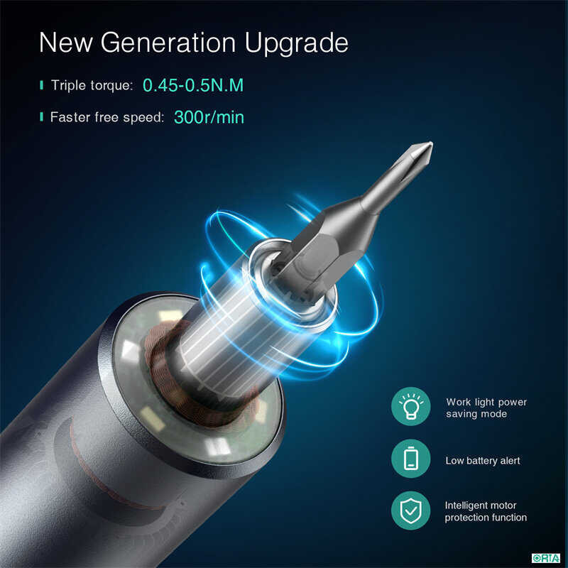 Rechargeable 51 ORIA in 1 Mini Cordless Screwdriver Kit with 48 Drills and LED Light Precision Mech 