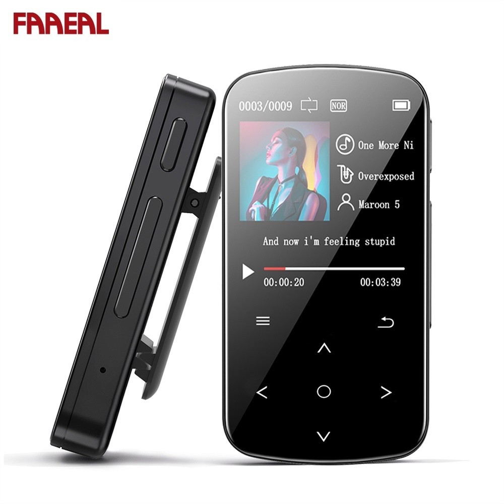 Faaeal BENJIE M9 เครื่องเล่นเพลง MP3 บลูทูธ ขนาดเล็ก แบบพกพา พร้อมเครื่องนับก้าว วิทยุ FM นาฬิกาบัน