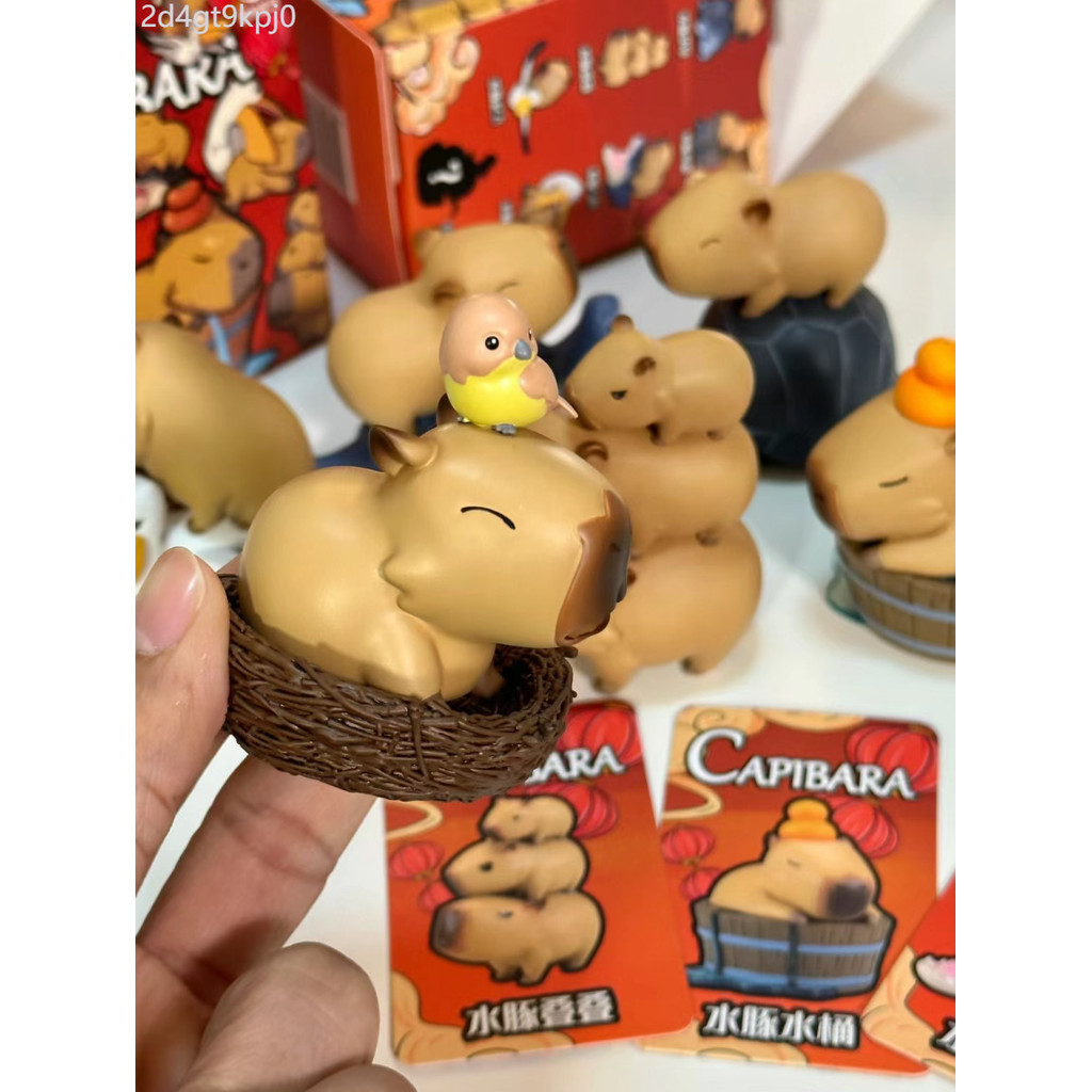 ♞,♘Planet Animal Planet ของแท้ Kapibala Capybara Blind Box Figure Desktop Ornament น่ารักวันเกิดขอ