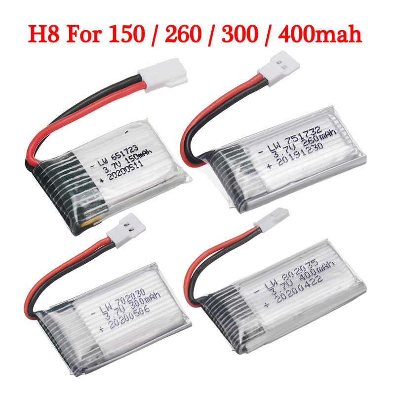 แบตเตอรี่ Lipo แบบชาร์จไฟได้3.7V 150Mah 260Mah 300Mah 400Mah RC Palne สำหรับรีโมทคอนโทรล Fx620 Fx820